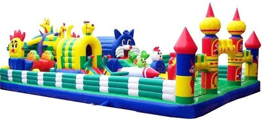 供應(yīng)充氣大型玩具充氣滑梯充氣兒童樂園喜洋洋城堡_周口氣模玩具